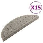 vidaXL Tapis de marches d'escalier 15 Pièces Gris 56x17x3 cm
