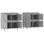 vidaXL Buffets 2 Pièces sonoma gris bois d'ingénierie