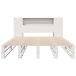 vidaXL Lit bibliothèque sans matelas blanc 135x190 cm bois massif