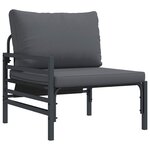 vidaXL Ensemble de canapé de jardin 12 pc Noir Acier