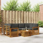 vidaXL Ensemble de canapés d'extérieur 7 Pièces Naturel et Anthracite