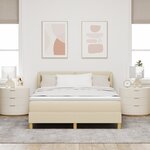 Lit à ressort vidaXL avec matelas crème 140x190 cm en tissu