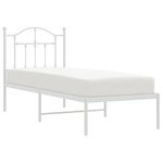 vidaXL Cadre de lit métal sans matelas avec tête de lit blanc 75x190cm