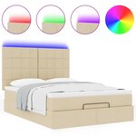VidaXL Cadre de lit ottoman avec matelas crème 140x200 cm tissu