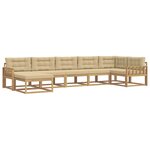 vidaXL Ensemble de canapés d'extérieur 7 Pièces Blanc et Beige