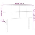 vidaXL Tête de lit Gris clair 80x5x78/88 cm Velours