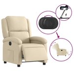 vidaXL Fauteuil inclinable électrique Crème Tissu