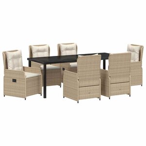 vidaXL Ensemble de salle à manger pour jardin 7 pc Beige et Gris clair