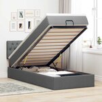 vidaXL Lit ottoman avec matelas gris foncé 90x200 cm tissu