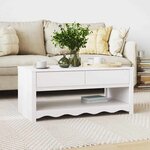 vidaXL Table basse Drammen Blanc 99 x 55 x 45 cm Bois massif en pin