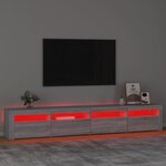 vidaXL Meuble TV avec lumières LED Sonoma gris 240x35x40 cm