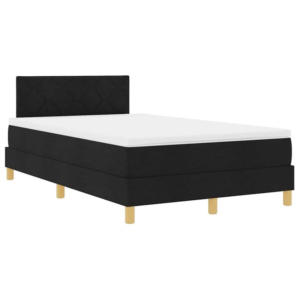 vidaXL Lit à ressort LED avec matelas avec LED Noir 120 x 190 cm tissu