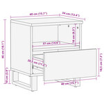 vidaXL Tables de chevet 2 Pièces 40x34x46 cm bois manguier massif blanchi