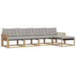vidaXL Ensemble de canapés d'extérieur 5 Pièces Blanc et gris clair