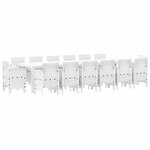 vidaXL Ensemble de salle à manger pour jardin 15 pc Blanc Rattan Polt