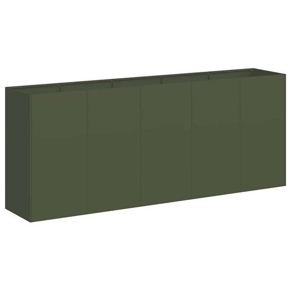 vidaXL Jardinière vert olive 200x40x80 cm acier laminé à froid