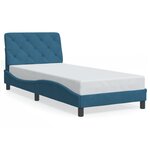 vidaXL Cadre de lit avec LED sans matelas bleu 80x200 cm velours