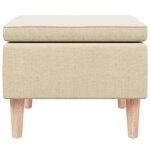 vidaXL Tabouret avec pieds en bois Crème Tissu