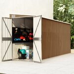 vidaXL Abri de jardin mural Marron 118x382x178 cm Acier galvanisé