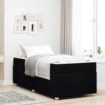 vidaXL Cadre de lit avec matelas avec matelas Noir 90 x 200 cm tissu