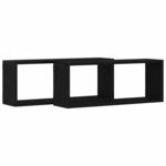 vidaXL Étagères murales avec étagère 2 Pièces Chêne noir 60 x 15 x 23 cm