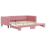 vidaXL Lit de jour avec lit gigogne rose 100x200 cm velours