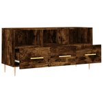 vidaXL Meuble TV chêne fumé 102x36x50 cm bois d'ingénierie