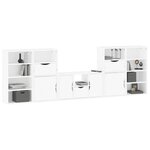 vidaXL Meubles TV 5 Pièces avec rangement ODDA blanc bois de pin massif
