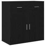 vidaXL Buffet avec tiroir Chêne noir 78 x 38 x 80 cm Bois d'ingénierie
