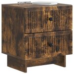 vidaXL Cabinet de chevet avec tiroir Chêne fumé 43 x 34 5 x 47 5 cm