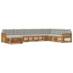 vidaXL Ensemble de canapés d'extérieur 8 pc Naturel et gris clair