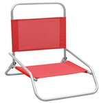 vidaXL Chaises de plage pliables 2 Pièces Rouge Tissu