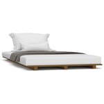 vidaXL Cadre de lit Marron miel 90x200 cm Bois de pin massif