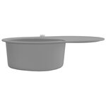 vidaXL Évier de cuisine en granit Bac unique Ovale Gris