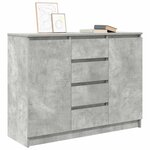 vidaXL Buffet avec tiroirs gris béton 100 5x35x76 cm bois d'ingénierie