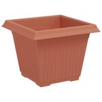 vidaXL Pot de Fleurs Carré 24 Pièces Rouge brique 33 x 33 x 26 cm