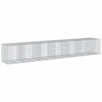 vidaXL Panier gabion avec couvercle 650x100x100 cm fer galvanisé