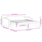 vidaXL Lit de jour avec gigogne et matelas gris clair 100x200 cm tissu
