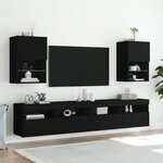 vidaXL Meubles TV avec lumières LED 2 Pièces noir 40 5x30x60 cm