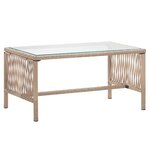 Salon de jardin meuble d'extérieur ensemble de mobilier 4 pièces avec coussins résine tressée beige 02_0016175