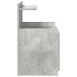 vidaXL Table de chevet avec 2 tiroirs Gris béton 40 x 36 5 x 62 cm