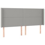 vidaXL Tête de lit à LED Gris clair 203x16x118/128 cm Tissu