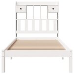 vidaXL Lit bibliothèque sans matelas blanc 90x190cm bois de pin massif