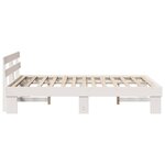 vidaXL Cadre de lit Blanc 140 x 200 cm Bois de pin massif