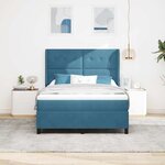 vidaXL Lit à ressorts avec matelas Bleu 140 x 190 cm Velours