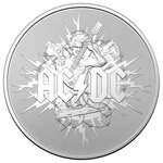 AC/DC 1Oz Oz argent Frosted monnaie 1 Dollars Australia 2021