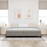 vidaXL Lit à ressorts avec matelas Taupe 200 x 200 cm tissu