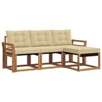 vidaXL Ensemble de canapés d'extérieur 4 Pièces Naturel et Beige