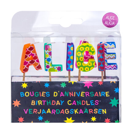 Bougies d'anniversaire alice et alicia