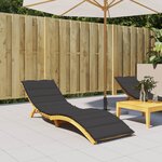 Vidaxl coussin de chaise longue noir 200x50x3 cm tissu oxford